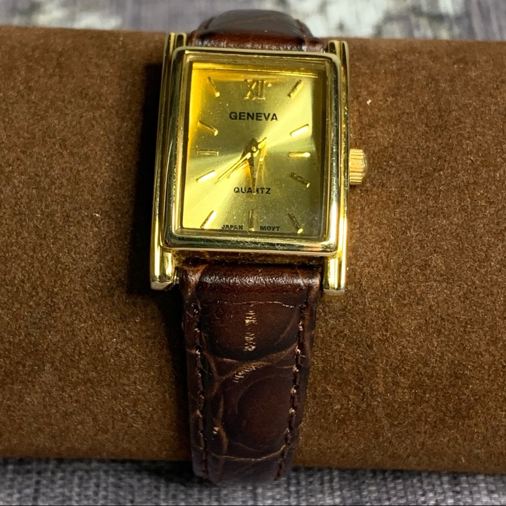 Geneva Quartz Small Rectangle Watch
